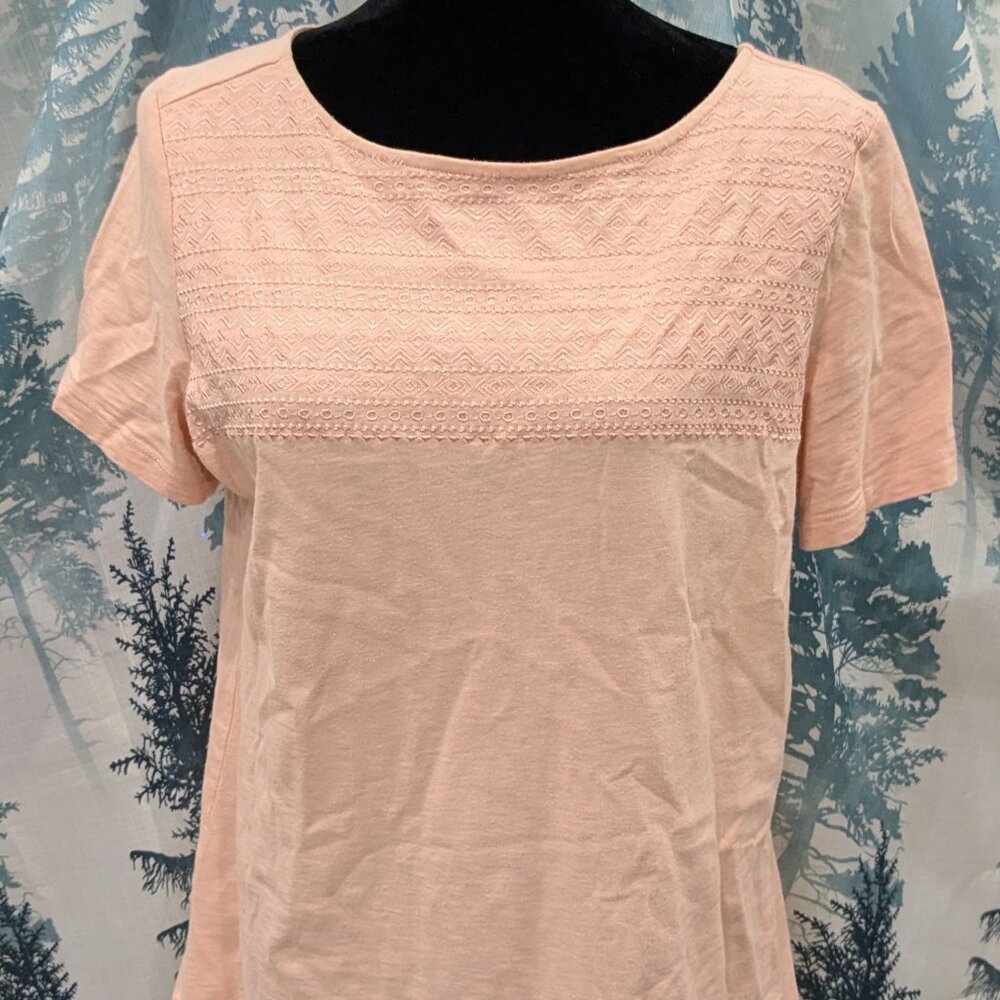 Coral Bay Petite Pink Embroidered Short Sleeve Top | PL